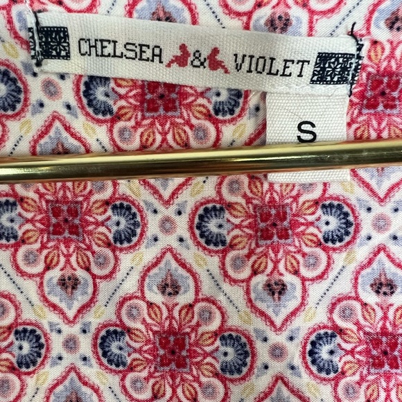 Chelsea & Violet Long Sleeve Red Print Romper, Small - Picture 4 of 7